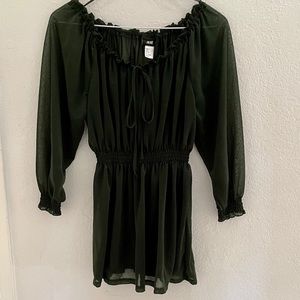 H&M Sheer 3/4 Sleeve Blouse